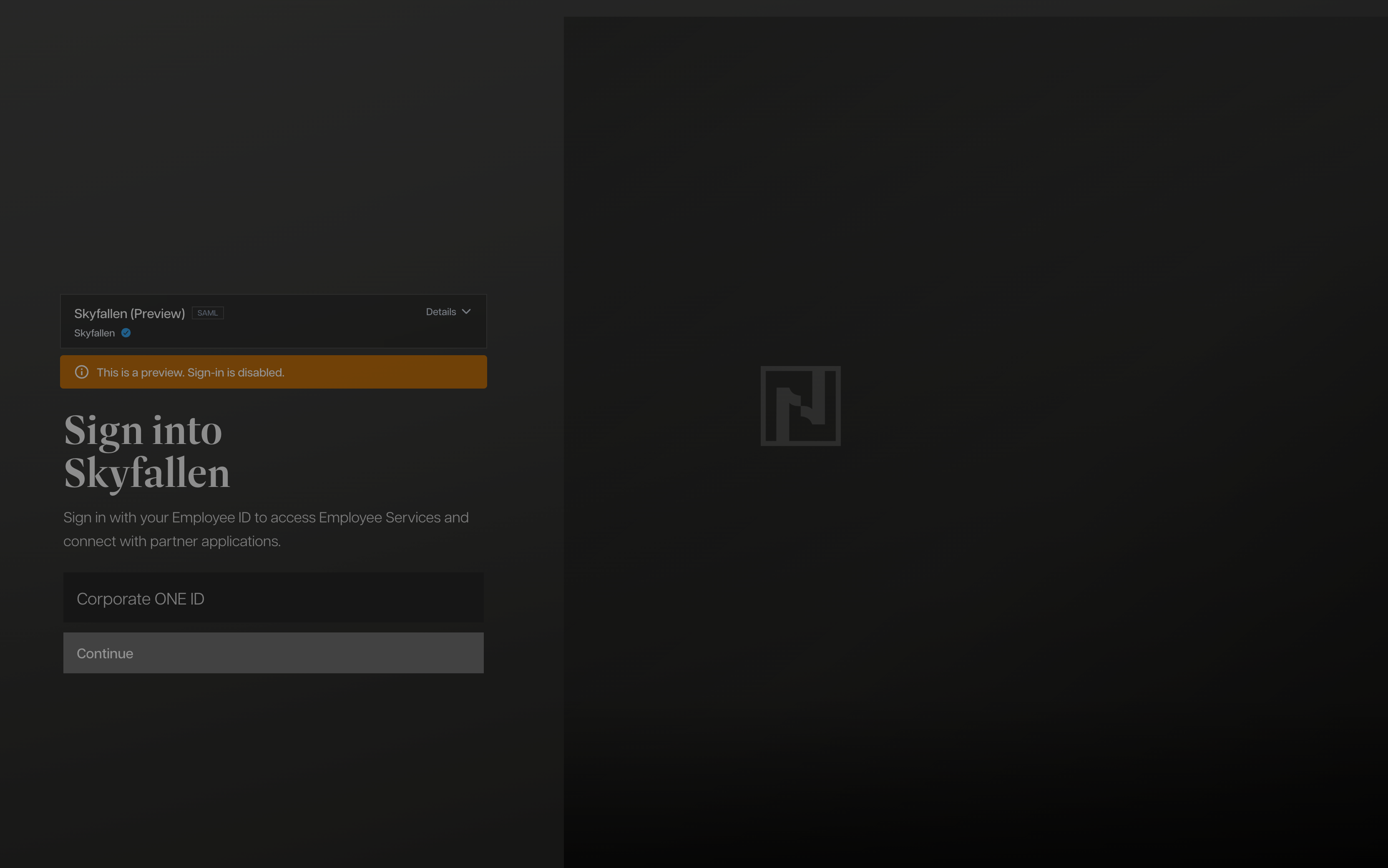 Enterprise sign-in preview
